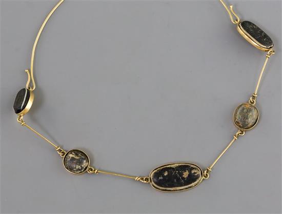An early 19th century gold necklace,
